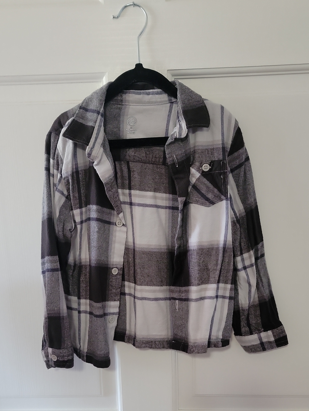 wonder nation Black & White Plaid Button-Up Shirt